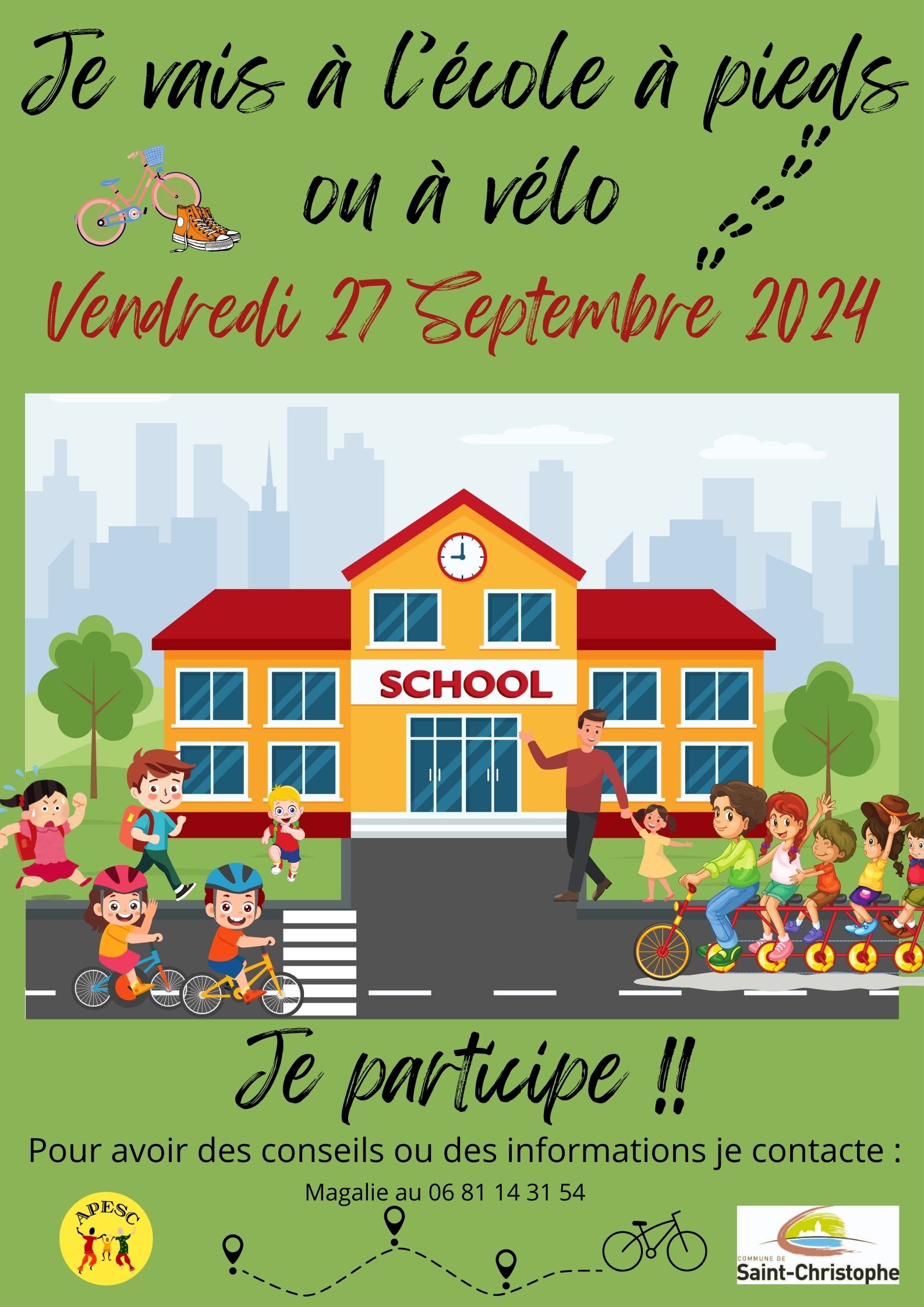 Apesc à l'école à vélo